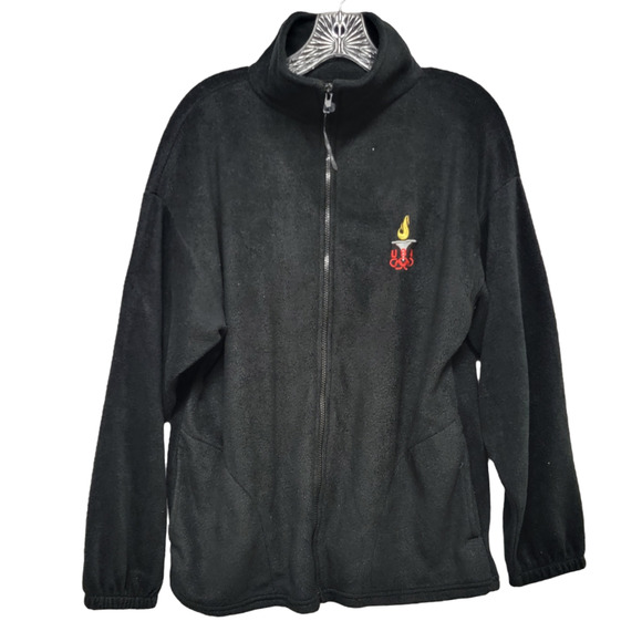 Olympics Other - Full Zip USA Olympic Embroidered Fleece Jacket Black Size Large